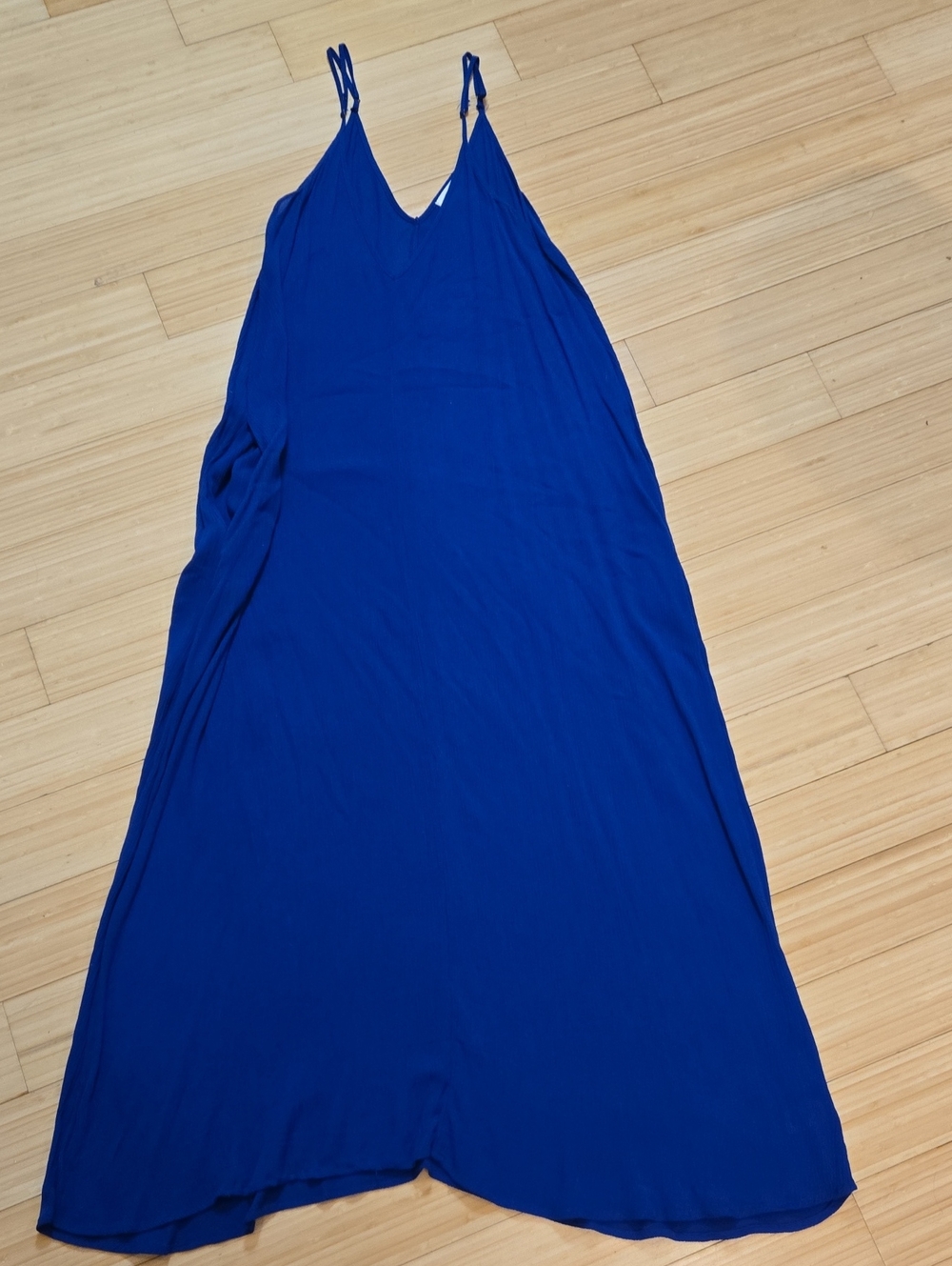 Treasure & Bond Cobalt Blue V-Neck Maxi Slip Dress